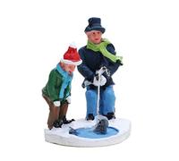 Toyland® - Ornement de collection en résine de Noël miniature - Accessoires de scène de village - Figurines de Noël (Pêcheur 4,5 cm x 5 cm).