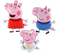 Toyland® Paquet de 3-95cm (37") Ballon géant en aluminium avec les personnages de Peppa, George et Evie Pig - Décorations de fête pour enfants