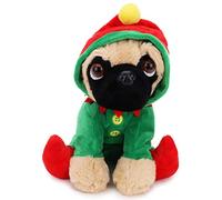 Toyland® Peluche de carlin elfe de 23 cm - Peluche fantaisie de Noël - Convient à tous les âges