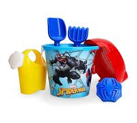 Toyland® Spiderman Ensemble de 6 Seaux et Pelles avec Arrosoir - Jeu de Sable et d'eau - Jouets de Plage - Âge 24 Mois +