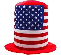 Toyland® Stars & Stripes USA Velvet Big Top Hat - Accessoires de Déguisement Américain - Chapeaux Fantaisie