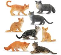 ToyMany Animaux Miniatures - Chat, Petits Animaux, Mini Chat pour Enfants - Jouets ou Cadeaux d'Anniversaire Déco en Plastique