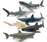 ToyMany Lot de 6 Figurines d'animaux: Requin, Jouet de créatures Marines réaliste pour Enfants, pour Jouer ou comme décoration