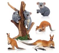 ToyMany Lot de 7 Figurines d'animaux Sauvages australiens - Safari Jungle Animals Zoo & Wild Forest - Kangourou, Koala & More