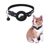 TOYMIS 1 Pièce Collier pour Chat Airtag avec Boucle de Sécurité Détachable et Cloche, Étanche Collier Réfléchissant pour Chat Anti-Perte & Anti Etranglement pour Chats Chiens Chiot (Noir)