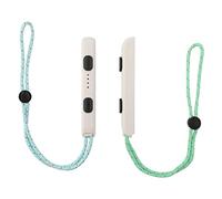 TOYMIS 2pcs Bracelet Nintendo Switch, Paire de Dragonnes pour Poignet avec Corde Verte & Bleue, Manette Accessoires Réglable Élastique Contrôleur Bracelet pour Switch Joycon Controller (Blanc)
