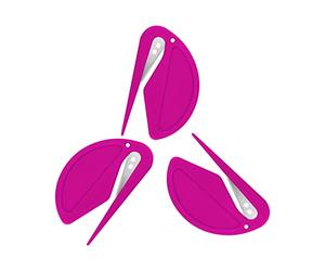 TOYMIS 3 Pièces Ouvre-lettres, Ouvre Enveloppe en Plastique Efficace Ouvere Courrier avec Bords Tranchants Découpeuse d'Enveloppes pour Emballer Courrier et Papier Découpe (Rose Rouge)