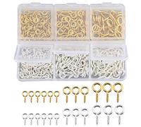 TOYMIS 400 Pièces Épingles à Vis Petits Pendentifs à Épingles à Œil, Pour l'Artisanat De Bricolage, Fournitures De Résultats De Fabrication De Bijoux (Or Et Platine, 3 Tailles Différentes)