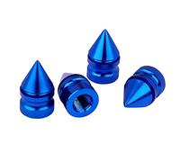 TOYMIS 4pcs Capuchon de Valve Auto, Bouchons de Tige de Valve en Alliage d'Aluminium Capuchon Pneu Voiture Capuchon de Valve Velo Uétanches à l'Air pour Voitures SUV Camions Motos Vélos(Bleu)