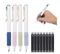 TOYMIS 4pcs Stylos Plume Rétractables avec 10pcs Sacs d'Encre, Retractable Fountain Pens Anti-Dérapant Stylos de Presse Rétractables pour l'Écriture au Bureau de l'École Familiale