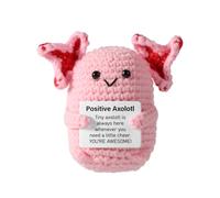 TOYMIS Crochet Axolotl Positif, Jouet Crochet Axolotl Poupée de Soutien Doux Mini Jouet au Crochet Axolotl Jouet à Tricoter Édifiant Cadeaux d'Anniversaire pour Décorations de Fête de Bureau (Rose)