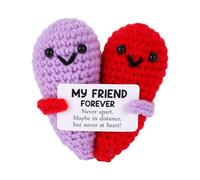 TOYMIS Cœur au Crochet Humoristique, Tricoté à la Main Cadeau Meilleure Amie Poupée Positive pour Femme Anniversaire Noël Petit Cadeau à Glisser dans Une Chaussette