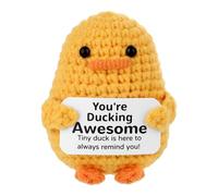TOYMIS Mini Canard au Crochet Positif, You are Ducking Awesome Canard au Crochet avec Message Positif Animal Positif Soutien Émotionnel pour Décoration de Fête Cadeau de Motivation
