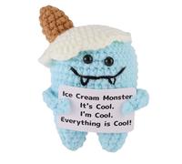 TOYMIS Monstre de Glace Positif, Adorable Poupée de Soutien Émotionnel avec Cartes Encourageantes Peluche Inspirante et Émotionnelle Cadeau Soutien Positif pour Hommes et Femmes