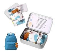 TOYMIS Petit Câlin d'ours Positif de Poche Set, Adorables Mini Ours en Peluche avec Carte Inspirante Couverture de Couchage et Boîte en Fer pour Encourager Les Amis et Faire la Fête Cadeau