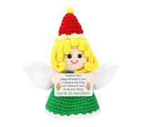 TOYMIS Poupée Fée Crochet, 9x7x6cm Adorable Fleur Fée Poupée Tricotée avec Carte d'Encouragement Pépée Positive Drôle pour Encourager et Accompagner (Style Joyeux Anniversaire)