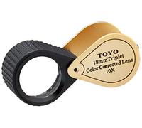 Toyo 10x Loupe de bijoutier Professionnelle avec lentille Triplet 18 mm Doré