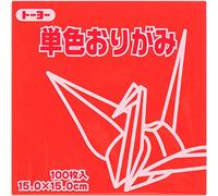 Toyo Lot de 100 feuilles de papier origami uni Rouge 15 cm