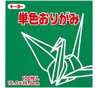 Toyo Lot de 100 feuilles de papier origami uni Vert bleuté 15 cm