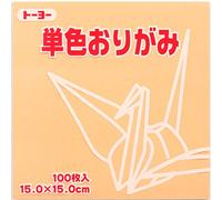 Toyo Origami Paper Single Color - Pale Orange - 15cm, 100 Sheets