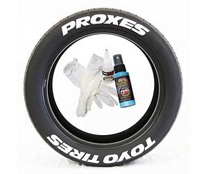 Toyo Tires Proxes - Accessoire d'appoint pour Le Marquage des Pneus - Kit De Bricolage avec Colle & Nettoyant / 17-18 inch Wheels / 1.25 inches/White / 4 Pack