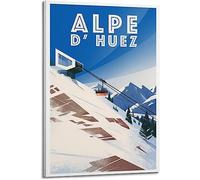 TOYOCC Affiche d'art 70x90cm sans cadre affiche de voyage vintage ALPE D' HUEZ peinture décorative toile mur et photo d'art famille chambre décor