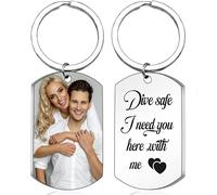 toyofmine personnalisé Double face Photo porte-clés conduire en toute sécurité garçon petite amie animal de compagnie porte-clés personnalisé cadeaux