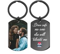 toyofmine personnalisé Double face Photo porte-clés conduire en toute sécurité garçon petite amie animal de compagnie porte-clés personnalisé cadeaux