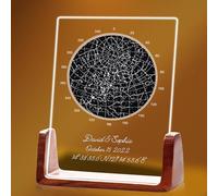 toyofmine Personnalisée notre plaque de premier rendez-vous, là où tout a commencé, carte étoilée pour elle, acrylique (15-25 cm)