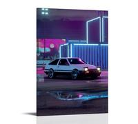 Toyota AE86 Poster sur toile classique imperméable à l'eau et à la décoloration Décoration murale universelle Peinture à offrir à un ami, un enseignant, 30 x 45 cm, style cadre