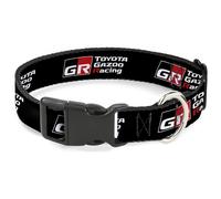 Toyota Gazoo Racing GR North America Collier pour chien avec boucle en plastique Noir/blanc/rouge 17,8 à 21,6 cm Largeur 1,3 cm