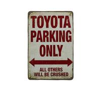 Toyota parking only - Panneau métallique - Panneau mural - Panneau texte - Voiture Toyota - 20 x 30 cm - Plaque murale en métal