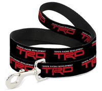 Toyota Pet Laisse pour chien avec logo TRD Toyota Racing Development Noir/blanc/rouge 1,2 m de long 3,8 cm de large