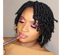 TOYOTRESS Bob Spring Twist Lot de 160 mèches de cheveux courts et moelleux, pré-tressées au crochet pré-tressées, super mignonnes et polyvalentes (15,2 cm, #2)