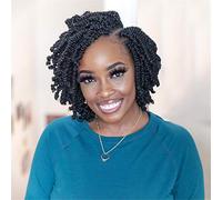 TOYOTRESS Bob Spring Twist Lot de 4 tresses au crochet pré-torsadées de 15,2 cm, super mignonnes et polyvalentes, 15,2 cm