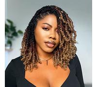 Toyotress Lot de 7 paquets d'extensions de cheveux synthétiques pré-torsadés au crochet - 25,4 cm - OT30/27-7P - Brun ombré - 25,4 cm