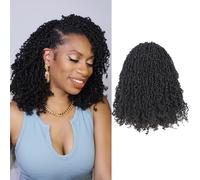 Toyotress Yanky Twist Lot de 8 paquets de cheveux tressés au crochet - 30,5 cm (30 mèches/pièce) - Cheveux tressés au crochet pré-bouclés - Noir de jais (30,5 cm, n° 1#-8P)