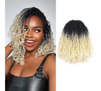 ToyoTress Yanky Twist OT613-8P Lot de 8 paquets de cheveux tressés au crochet pré-bouclés pré-bouclés au crochet - 20,3 cm (30 mèches/pièce), blanc ombré