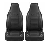 TOYOUN Classique Housses Siège Voiture Avant Simili-Cuir Universelle Housse de Sieges Auto Couvre Siege Auto Avant Convient à la Plupart des Voitures, Camions, SUV ou Camionnettes, Gris