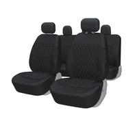 TOYOUN Ensemble Complet de Housses de Siège Voiture Couverture siège Voiture Universelle Polycoton Tissu pour Avant et Arrière 5 Places Auto Couvre Sieges Accessoires Interieur Noir