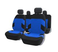 TOYOUN Ensemble Complet de Housses de Siège Voiture Couverture siège Voiture Universelle Polycoton Tissu pour Avant et Arrière 5 Places Auto Couvre Sieges Accessoires Interieur Noir et Bleu