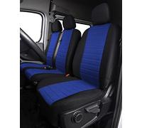 TOYOUN Housse de Siege Camionnette Camions 3 Places Housses Couverture Couvre Sieges Voiture Universel Avant Simple et Double pour Conducteur et Passager 2 + 1 Jeu Complet en Tissu Lavable - Bleu