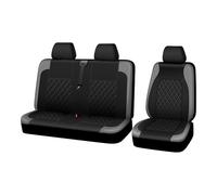 TOYOUN Housse de Sièges Universelles pour Camionnette Couverture de Siège de Camion, Ensemble De Housses 1+2 Faux Cuir (Gris)