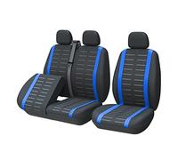 TOYOUN - Housse Siege Voiture Van Universel 2+1 Adapté Camions, Camionnettes et Bus,Avant pour Simples et Doubles avec Bases Jointes Housses de Sièges Universelles en Tissu,Noir et Bleu