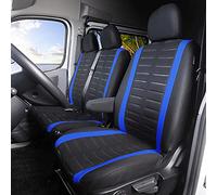 TOYOUN - Housse Siege Voiture Van Universel Adapté à la Plupart des Camions, Camionnettes et Bus,Conçu pour Avant 2+1 Places Housses de Sièges Universelles en Tissu Lavable,Noir et Bleu