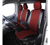 TOYOUN Housses de sieges universelles 3-Places, Housse Couverture Couvre Sieges pour Camion Camionnette Van Bus pour conducteur et Passager 2 + 1,Housses de siège Avant Simple et Double, Rouge