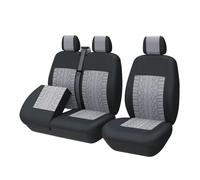 TOYOUN Housses de Sieges Universelles, Housse Couverture Couvre Sieges pour Camion Camionnette Van Bus pour conducteur et Passager 2 + 1, Housses de siège Avant Simple et Double de Fond Séparé, Gris