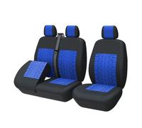 TOYOUN Housses de Sieges Universelles, Housse Couverture Couvre Sieges pour Camion Camionnette Van Bus pour conducteur et Passager 2 + 1, Housses de siège Avant Simple et Double de Fond Séparé, Bleu