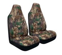 TOYOUN Lot de 2 Housses de Siège Avant Universelles Imperméables à Dossier Haut - Motif Camouflage vert forêt S'adapte à la plupart des Voitures Camions SUV et Camionnettes Protection de Siège Voiture