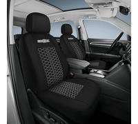TOYOUN Lot de 2 Housses de Siège de Voiture Avant Universelle en polyester et maille, compatibles avec airbag Housse de Sieges Auto pour la Plupart des Voitures, camions, camionnettes, SUV Blanc/noir